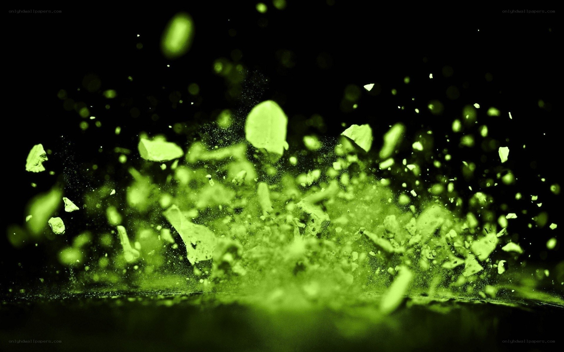 Green powder explosion