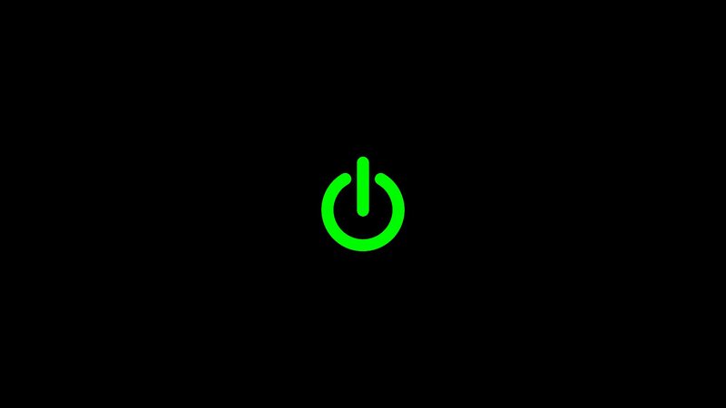 green power symbol on black