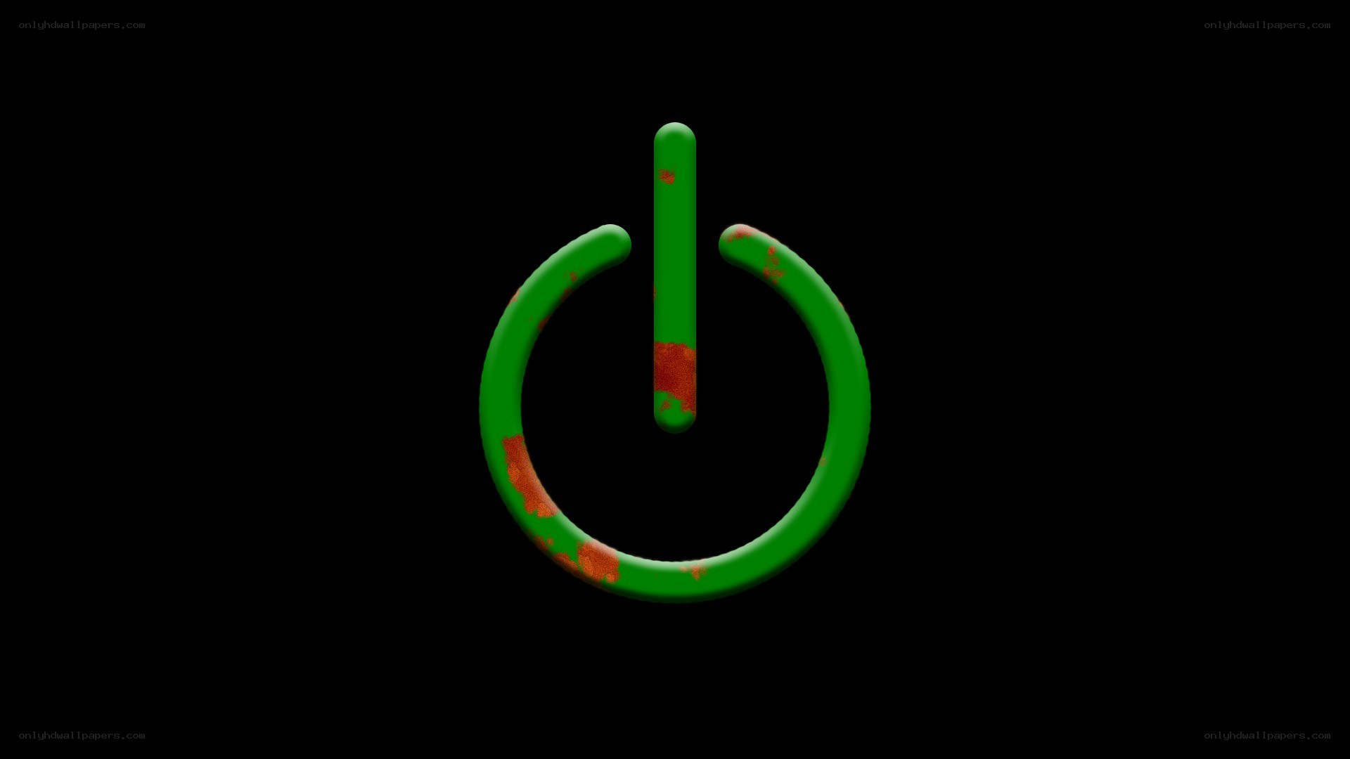 green power symbol with rust