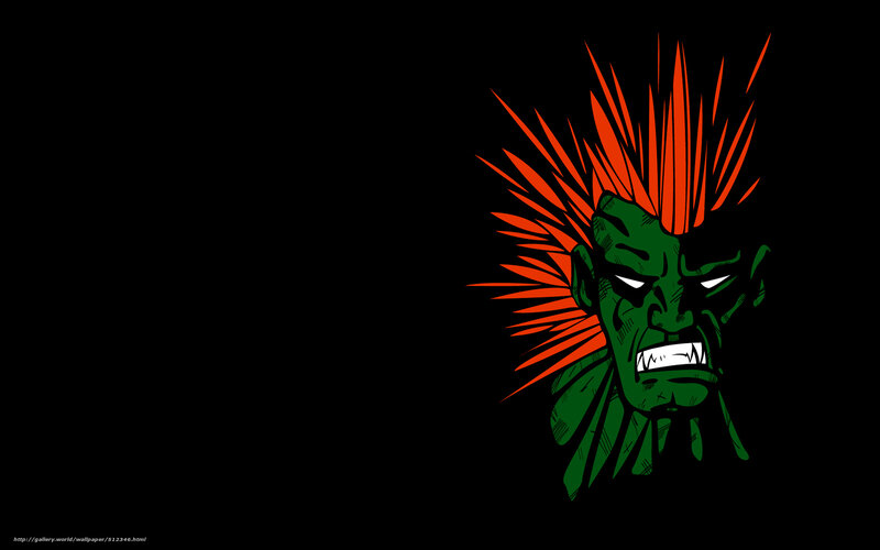 green punk character head