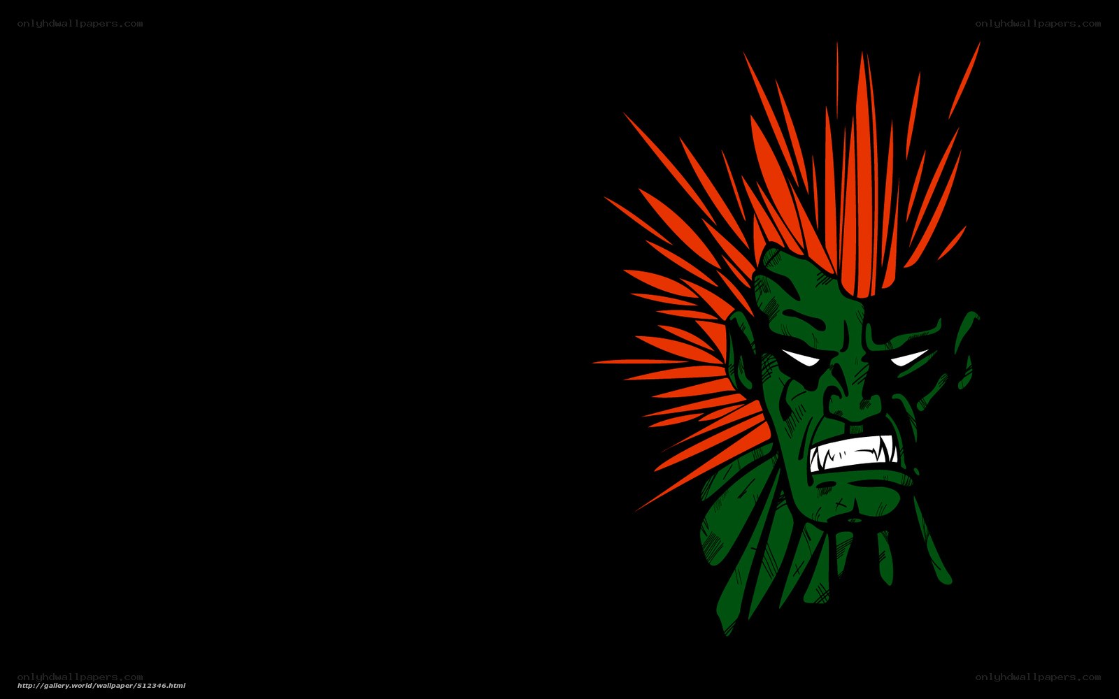 green punk character head