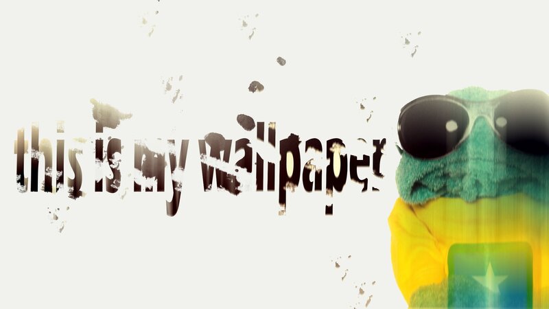 Green Puppet with Sunglasses — White
