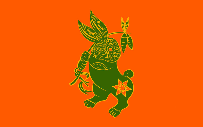 Green Rabbit Holding Plant