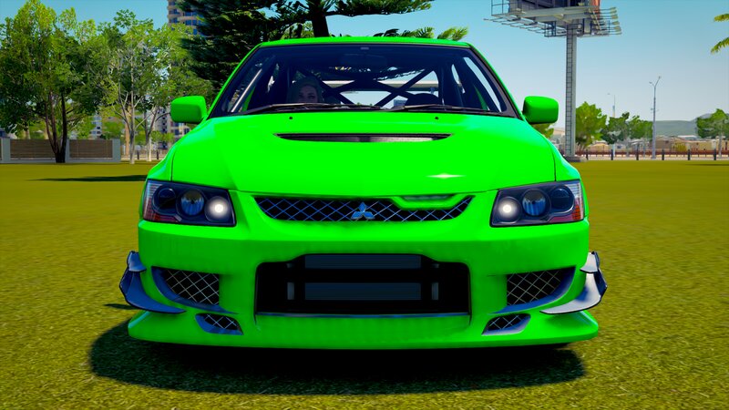 Green Race Car — Bright, Sunny
