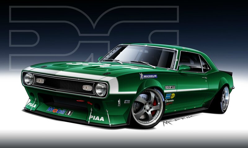Green Race Car — Dramatic, Digital Art, Racing Decals