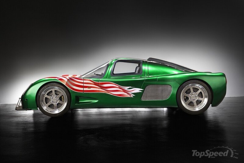 Green Race Car — Dramatic, Photograph