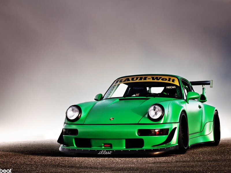 Green Race Car — Dramatic, Photograph, Windshield Banner