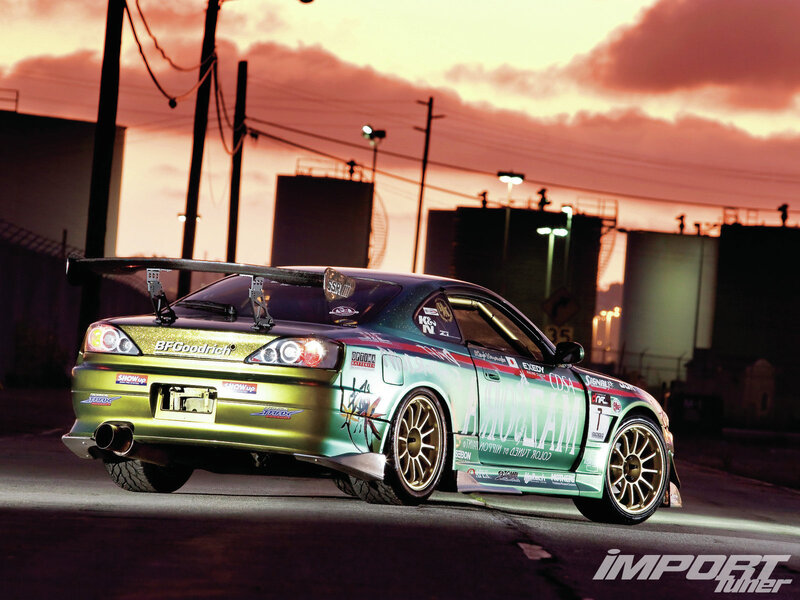Green Race Car — Dramatic, Sunset