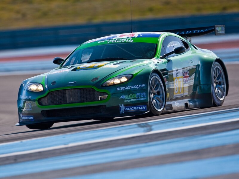 Green Race Car — Dynamic, Afternoon, Photograph, Race Track, Driver, Sponsor Logos