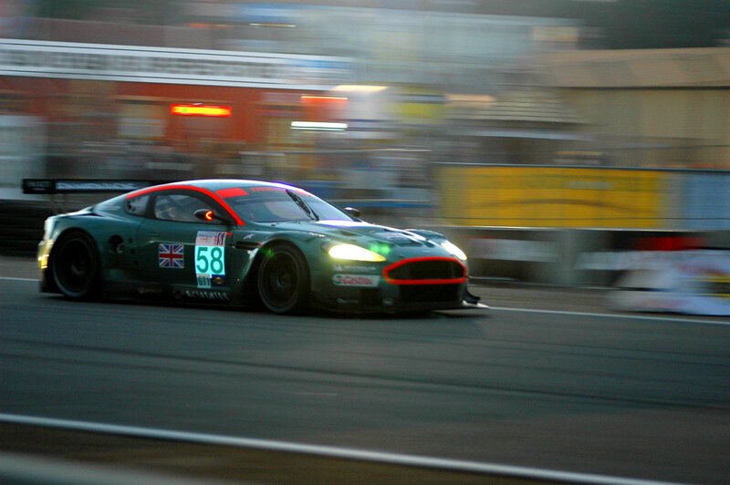 Green Race Car — Dynamic, Night