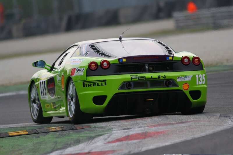 Green Race Car — Dynamic, Photograph, Race Track, Number 135, Pirelli