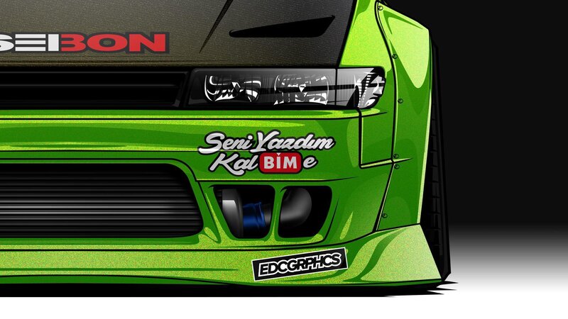 Green Race Car Front