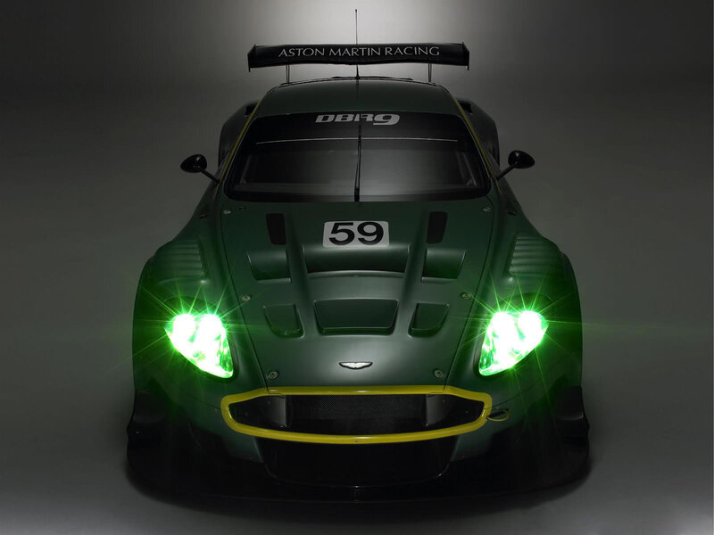 Green Race Car — Headlights