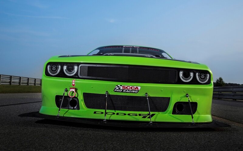 Green Race Car — Lime Green, Dramatic, Afternoon