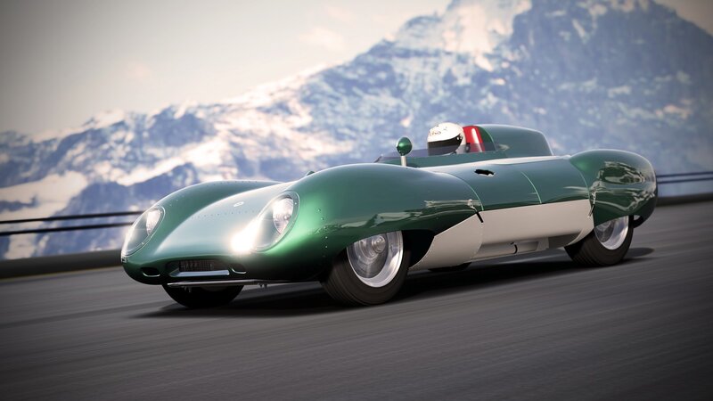 Green Race Car on Road — Dynamic
