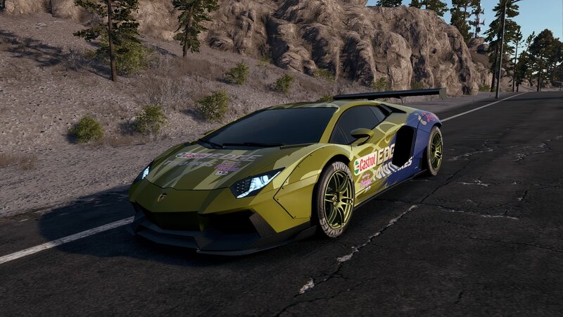 Green Race Car on Road — Yellow