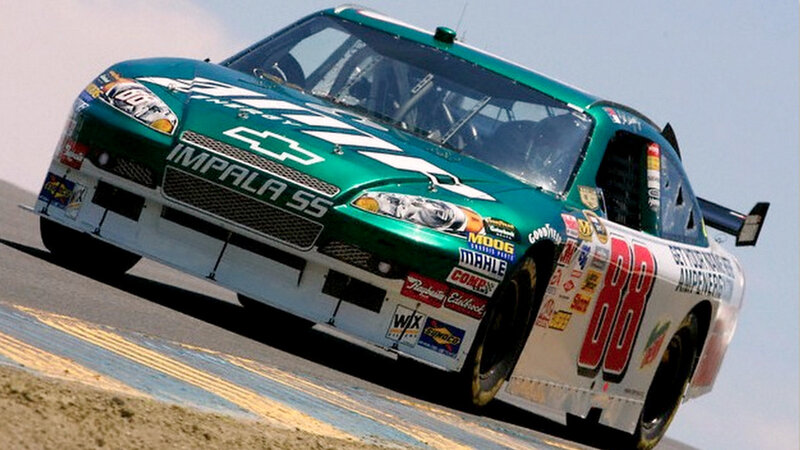 green race car on track