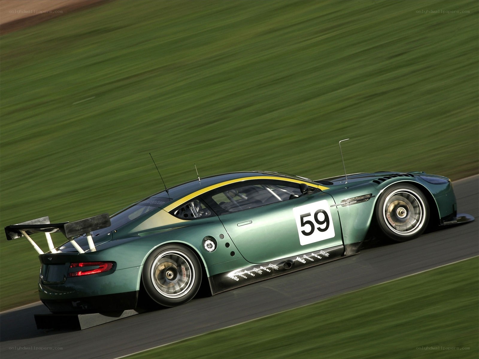 green race car on track