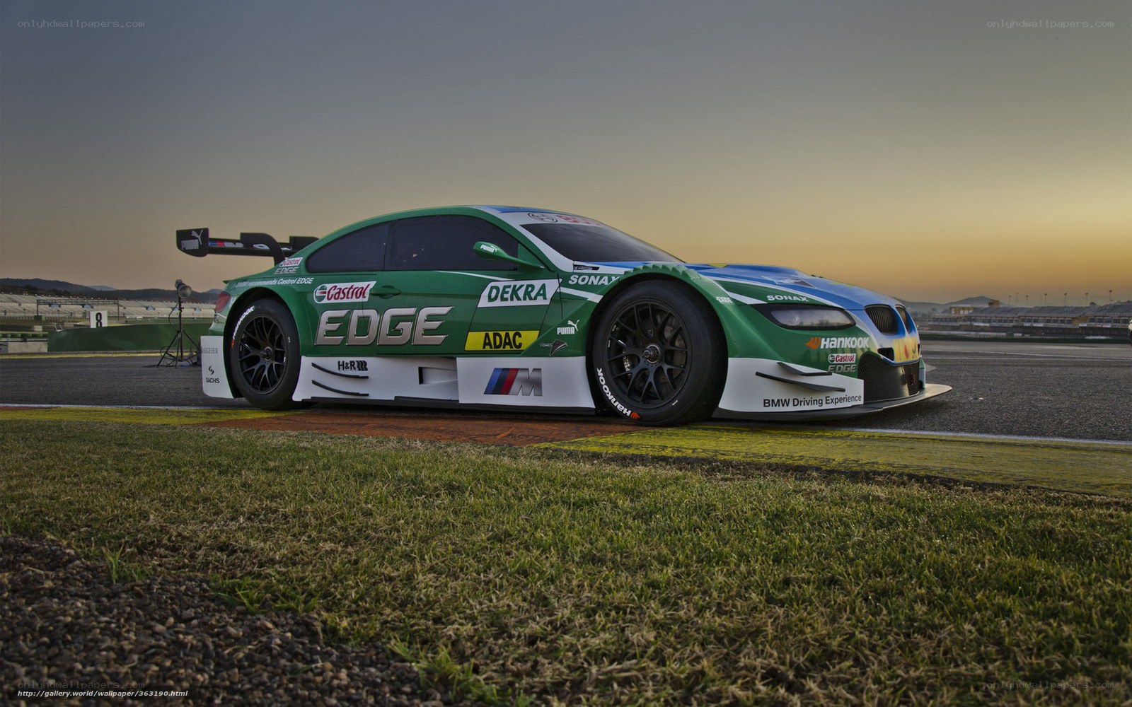 green race car on track