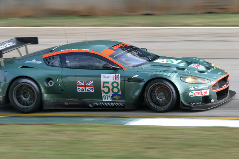 green race car on track