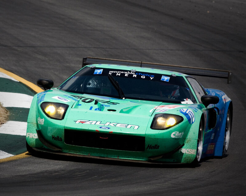green race car on track