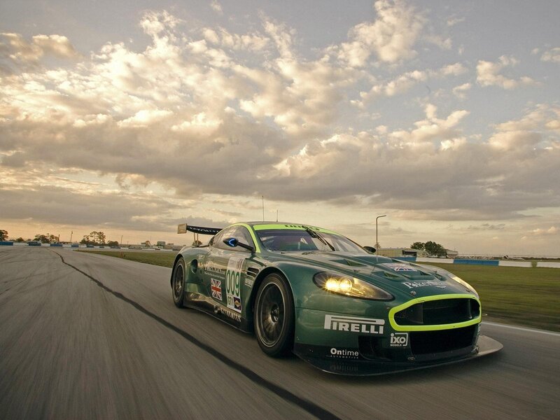 green race car on track