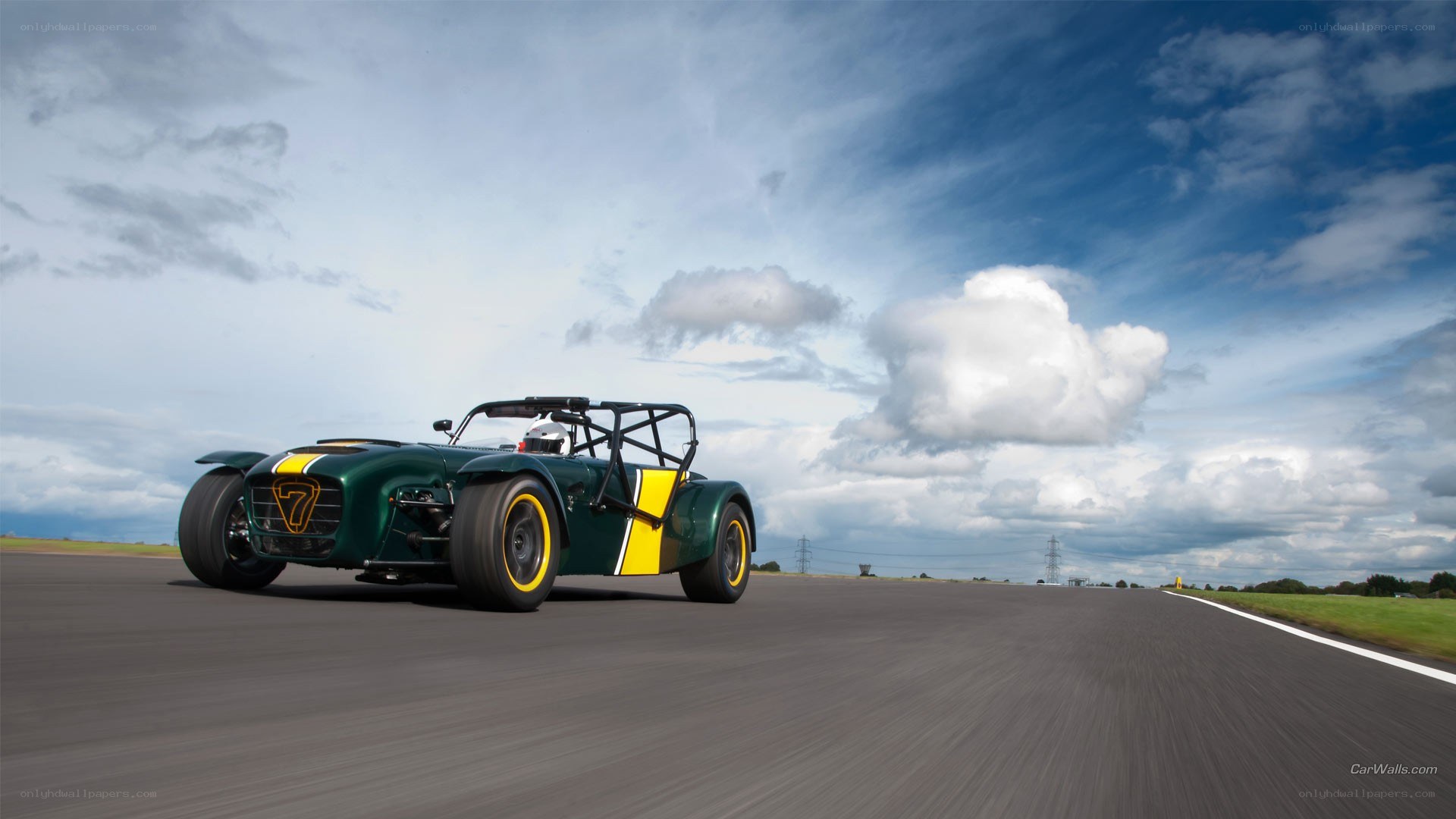 green race car on track