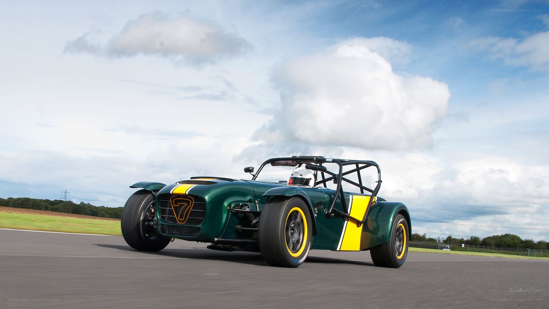 green race car on track