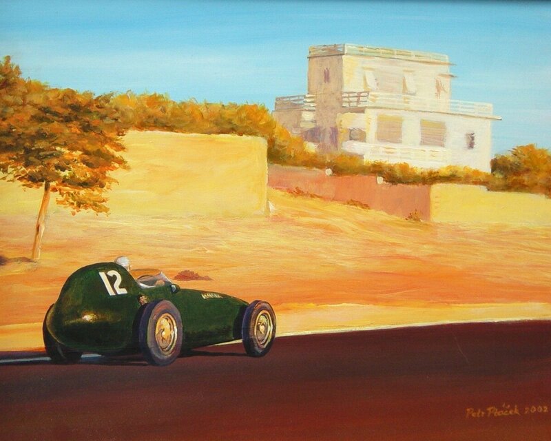 Green Race Car on Track — Calm
