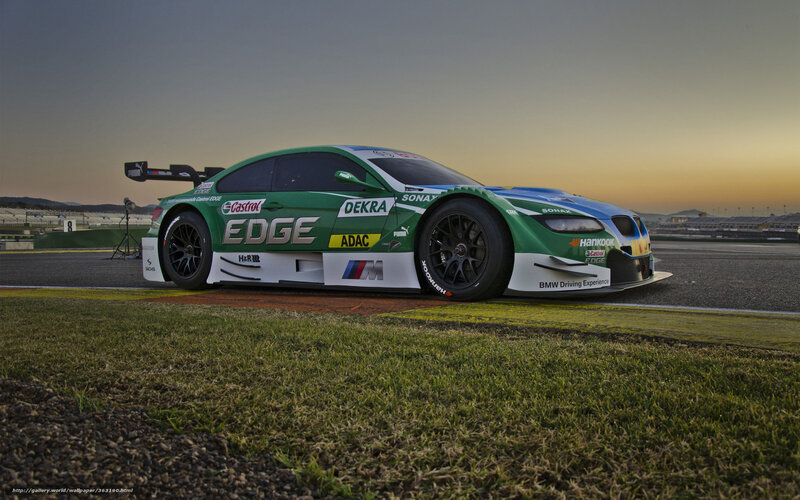 Green Race Car on Track — Dramatic, Sunset
