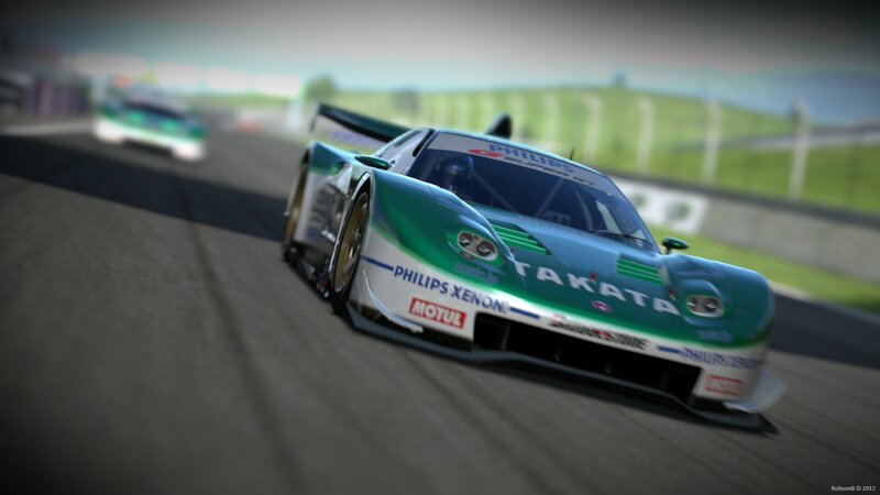 Green Race Car on Track — Dynamic, Afternoon, 3d Render, Race Track
