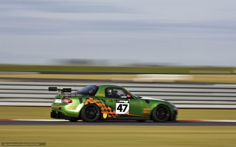 Green Race Car on Track — Dynamic, Afternoon, Photograph, Race Car, Driver