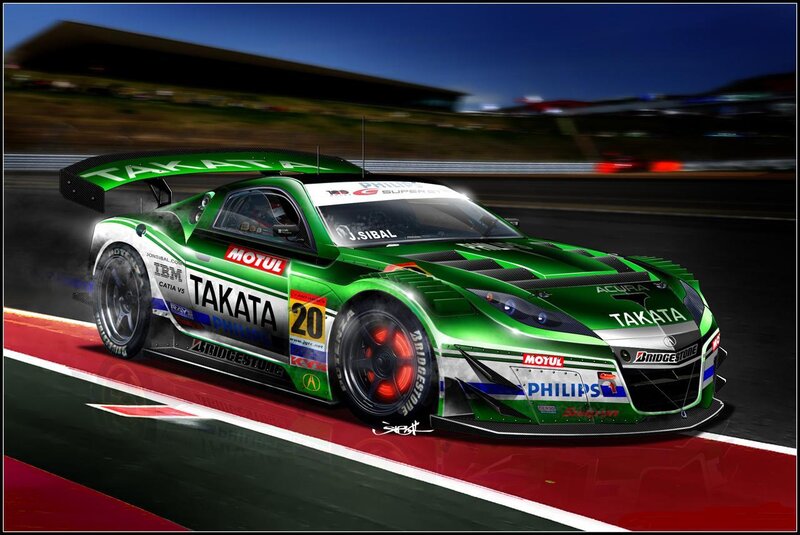 Green Race Car on Track — Dynamic