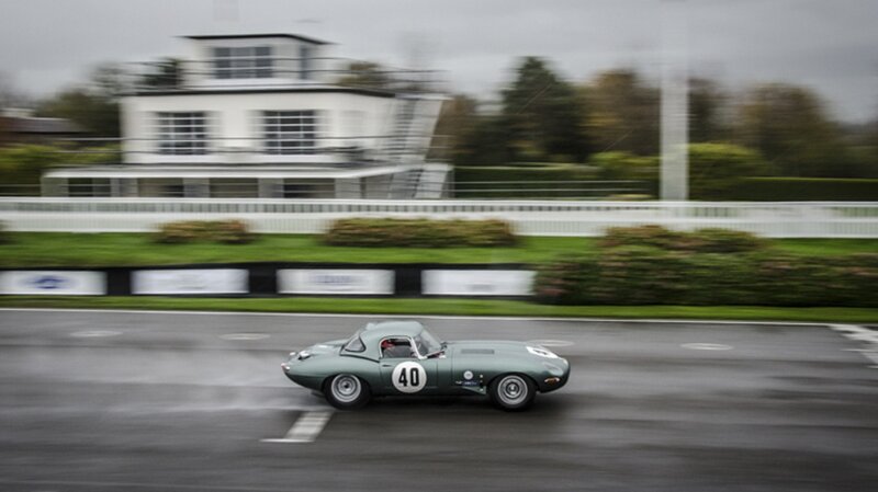 Green Race Car on Track — Gray