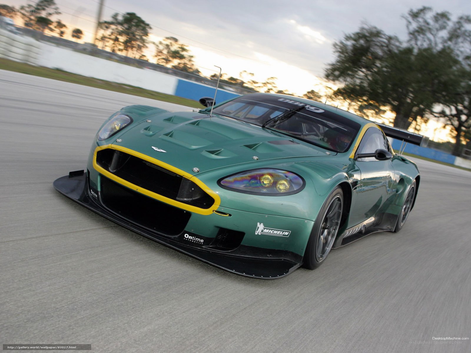 green race car on track