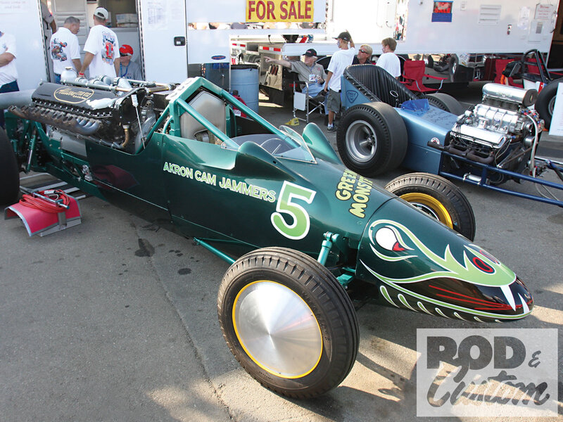 Green Race Car — Outdoor, Afternoon, Photograph