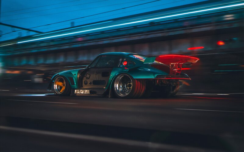 Green Race Car — Teal