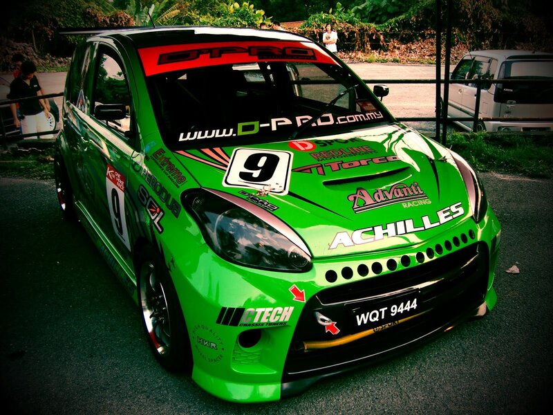 green race car with decals