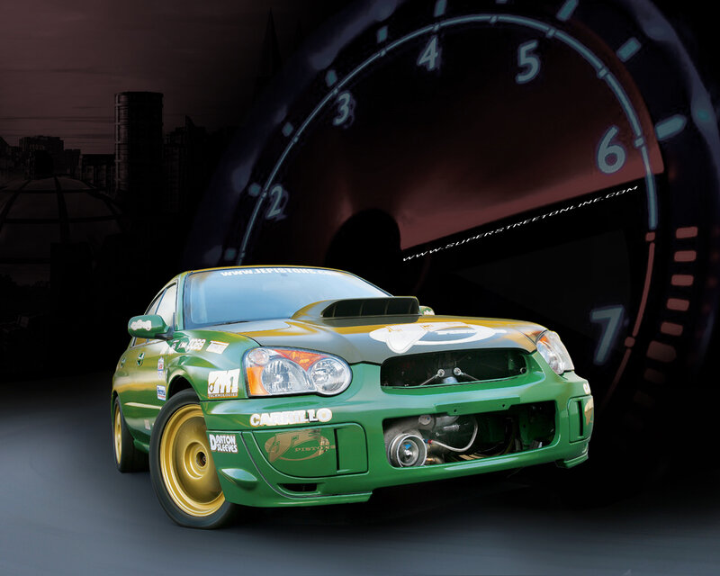 green race car with speedometer