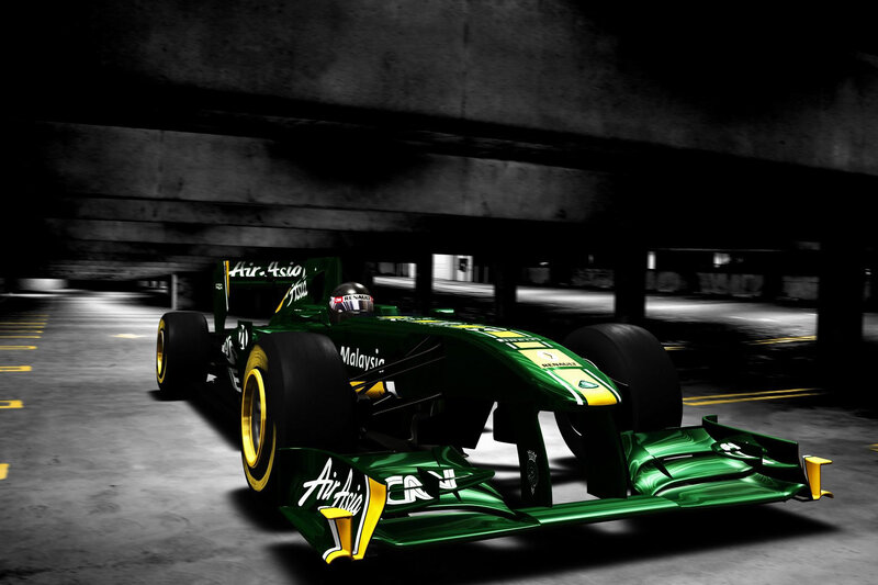 Green Racing Car — Dramatic