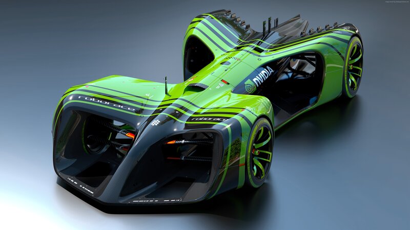 Green Racing Car — Futuristic