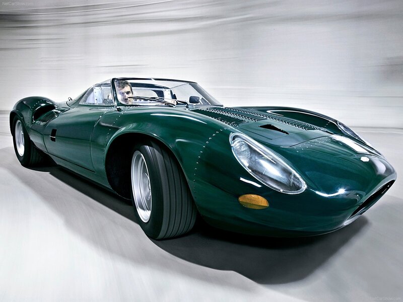 Green racing car in motion