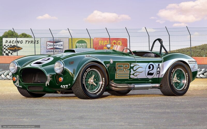 Green racing car on track