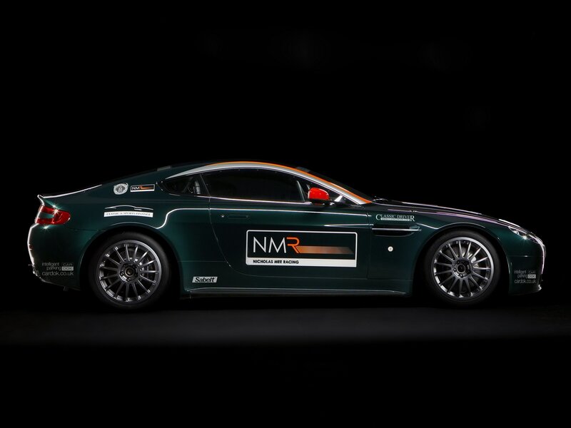 green racing car side view
