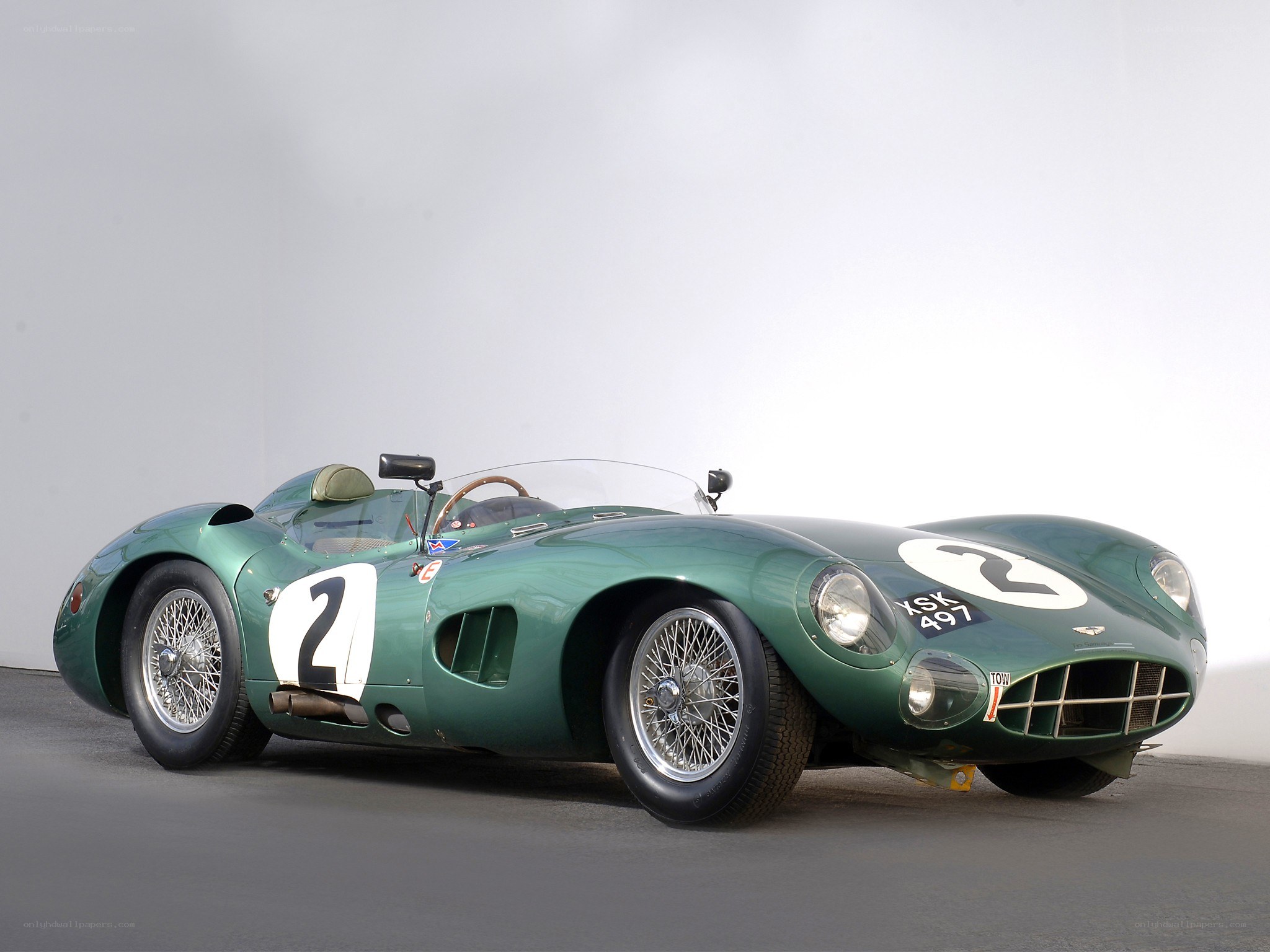 Green racing car with number 2