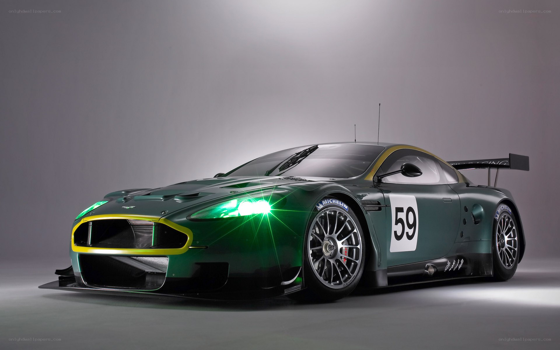 green racing car with number 59