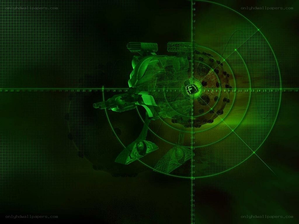 green radar scan of a robot