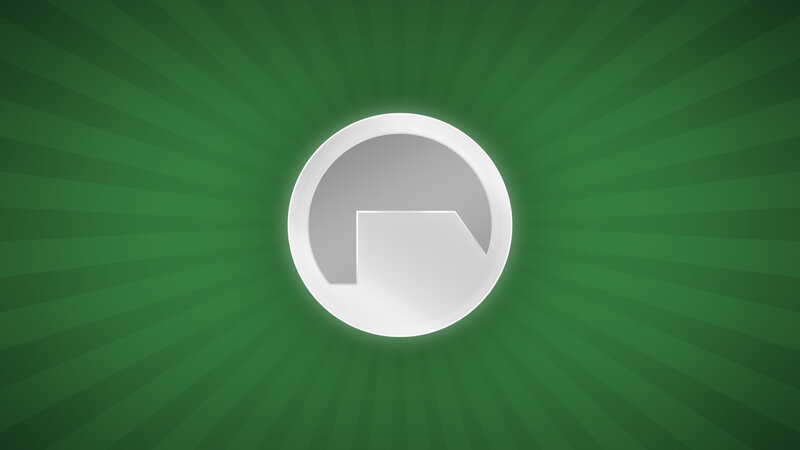 green radial background with logo