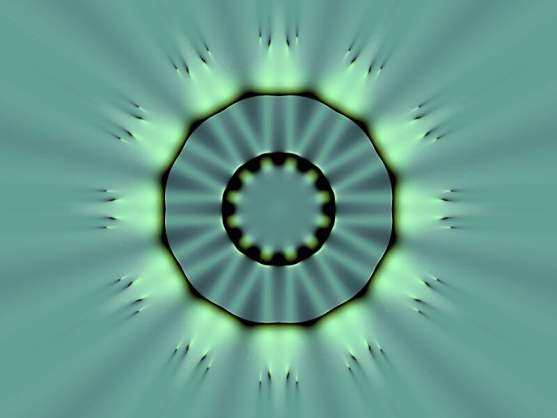 green radial fractal pattern