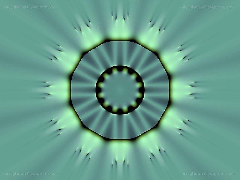 green radial fractal pattern
